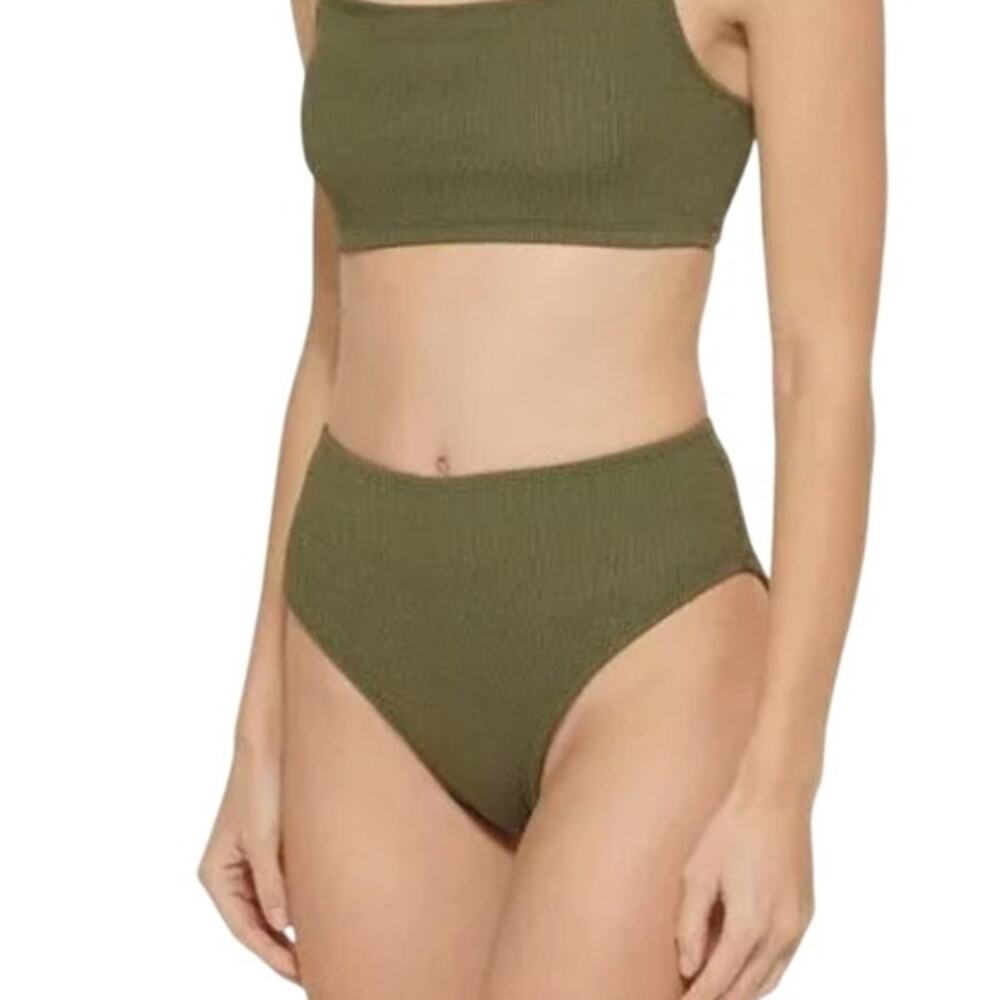 DKNY Swim High Waist Bikini Bottoms with UV Protection